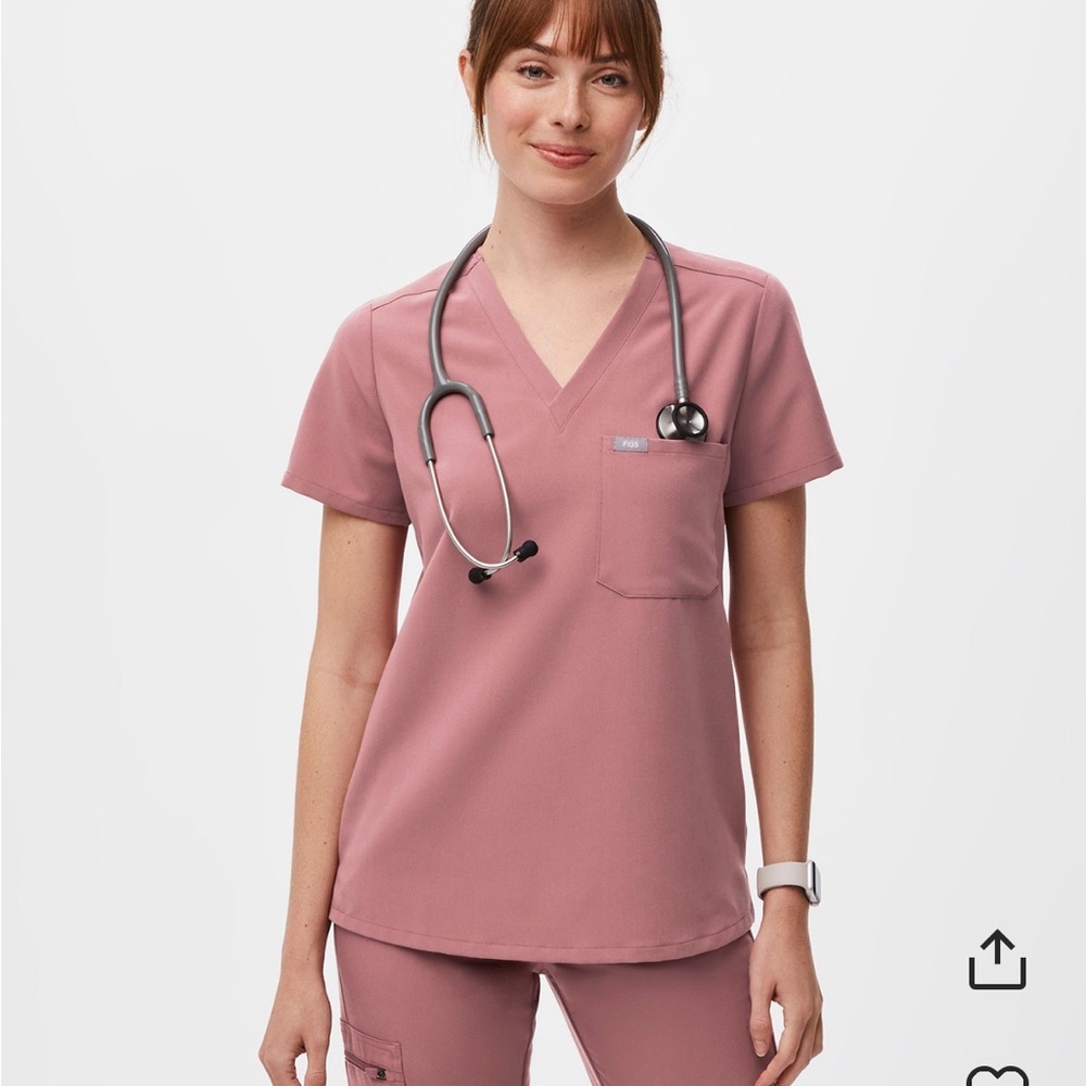 FIGS mauve Catarina One Pocket Scrub Top